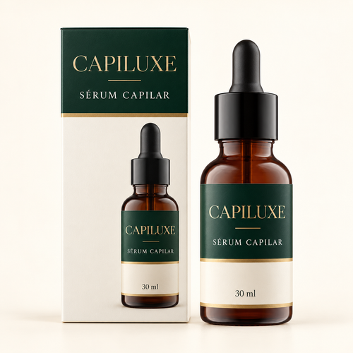 Sérum capilar Capiluxe 30 ml, propuesta de etiqueta de marca